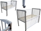 Preview: Kinderbett / Beistellbett / Babybett 2in1 120x60cm grau-weiß